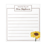 Simple Sunflower From The Desk Of Teacher Notepad