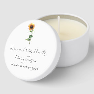 Simple Sunflower Funeral Mini Candle Favors