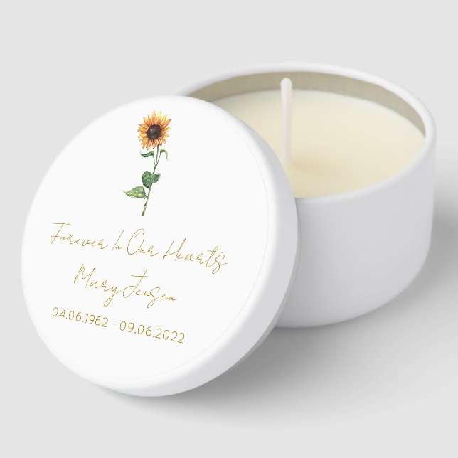 Simple Sunflower Funeral Mini Candle Favors (Corner)