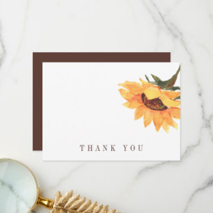 Simple Sunflower II Funeral Thank You Card