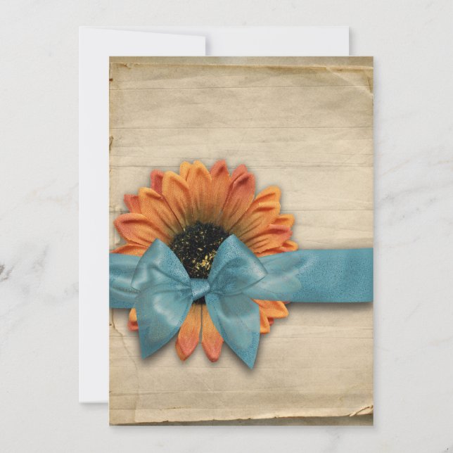 Simple Sunflower Natural Organic Wedding Invitation (Front)