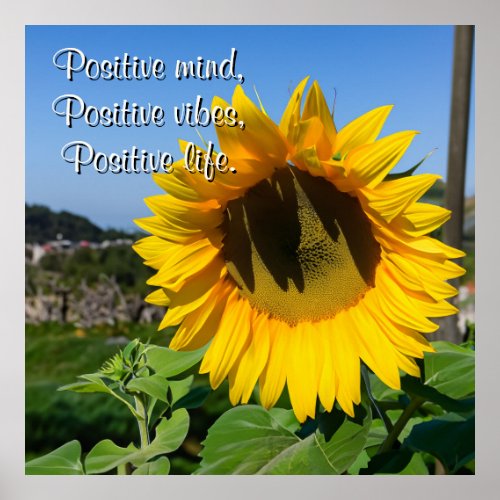 Simple Sunflower Picture Personalized Quote Poster