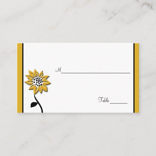 Simple Sunflower Placecard (Front)