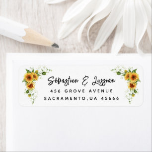 Simple Sunflower Return Address Label