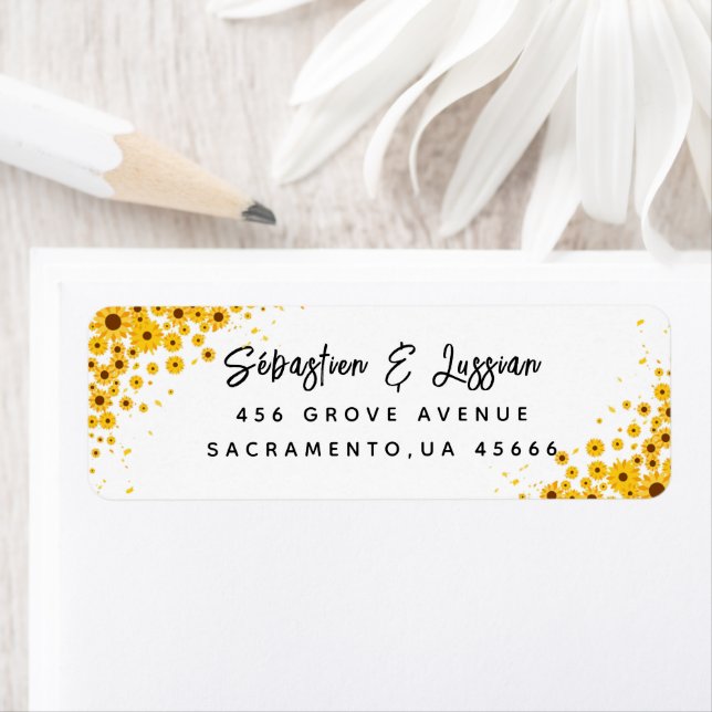 Simple Sunflower Return Address  Label (Insitu)