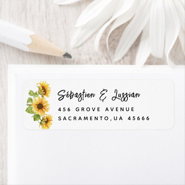Simple Sunflower Return Address  Label (Insitu)