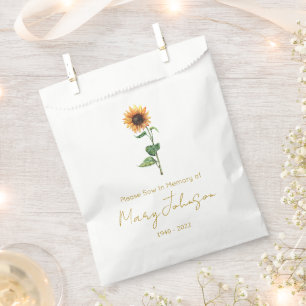 Simple Sunflower Seed packet Funeral  Favor Bag