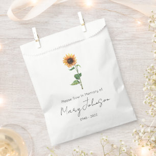 Simple Sunflower Seed packet Funeral Favor Bag