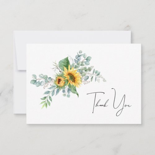 Simple Sunflower Thank You Card