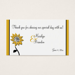 Simple Sunflower Wedding Favor Tag