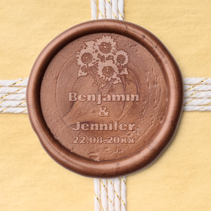 Simple Sunflower wedding Wax Seal Sticker