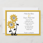 Simple Sunflowers Monogrammed Wedding Invitation (Back)