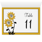 Simple Sunflowers Table Number Card (Inside Horizontal (Bottom))
