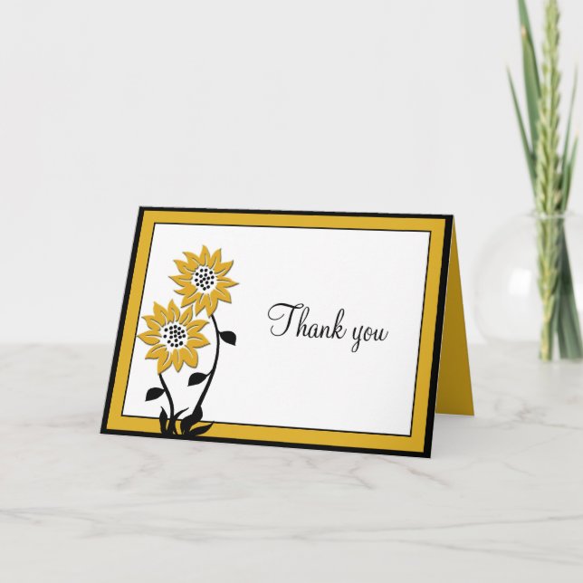 Simple Sunflowers Thank You Card (Front)