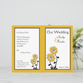 Simple Sunflowers Wedding Program (Standing Front)