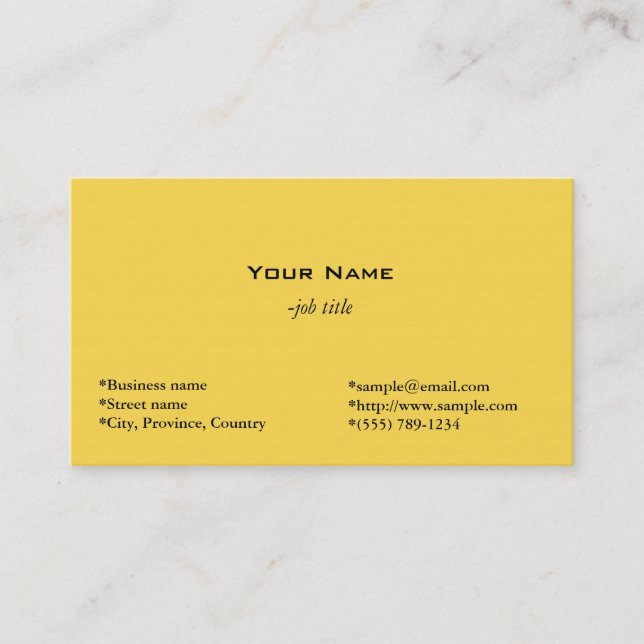 simple, sunlight business card. business card (Front)