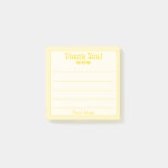 Simple Sunny Yellow Your Name Thank You  Post-it Notes