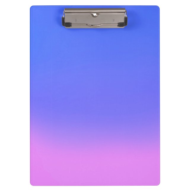 Simple Sunset Ombre Effect Blue Pink Clipboard (Front)