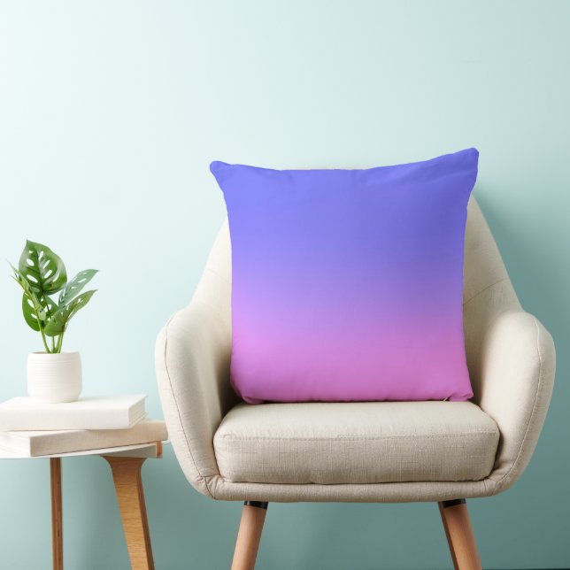 Simple Sunset Ombre Effect Blue & Pink  Throw Pillow (Chair)