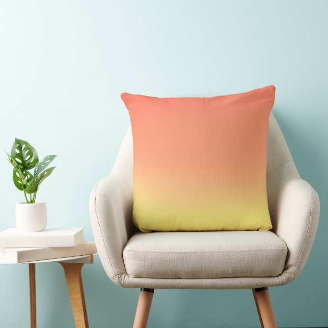 Simple Sunset Ombre Effect yellow & orange Throw Pillow (Chair)