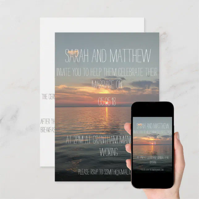 simple sunset wedding invitation | Zazzle