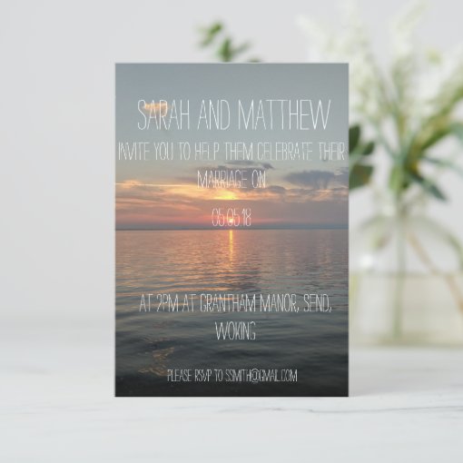 simple sunset wedding invitation | Zazzle