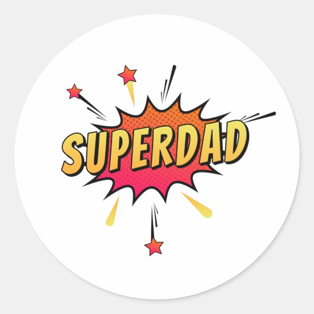 Simple Superdad Comic Retro Pop Art | Sticker (Front)