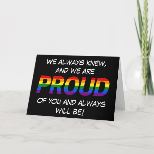 Simple Support for LGBTQ Rainbow Pride Black Card