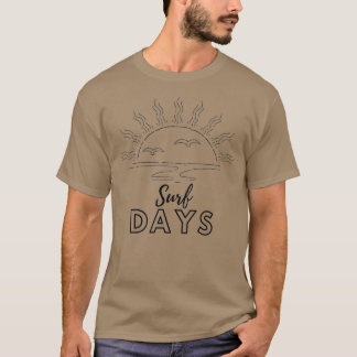 Simple Surf Days Wave with Sunset T-Shirt