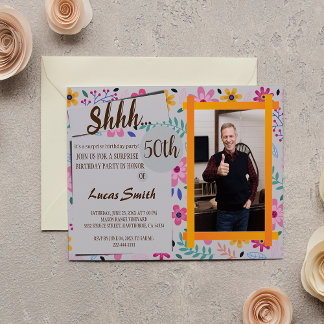 simple Surprise Birthday Party Photo Invitation