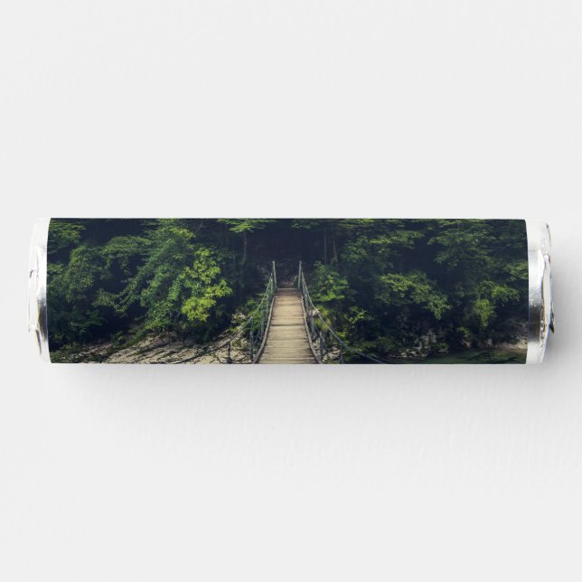 Simple suspension bridge over river Idrijca, Slove Breath Savers® Mints (Front)