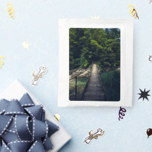 Simple suspension bridge river Idrijca, Slovenia Tea Bag Drink Mix