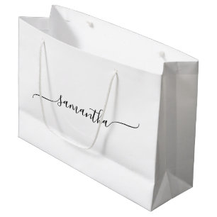 Simple Swash Signature Name Large Gift Bag