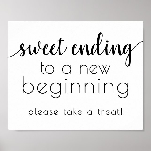 Simple Sweet Ending New Beginning | Black Script Poster (Front)
