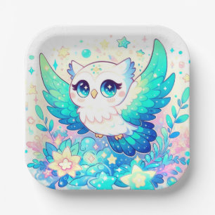 Simple Sweet Owl Baby Shower Paper Plates