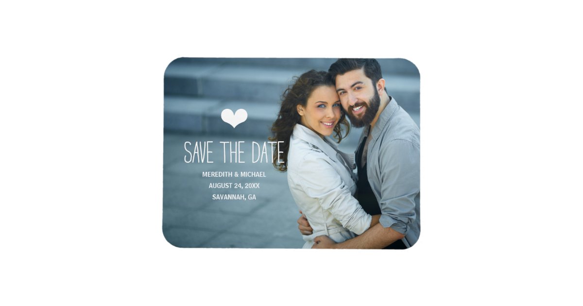 Simple & Sweet | Photo Save the Date Magnet | Zazzle.com
