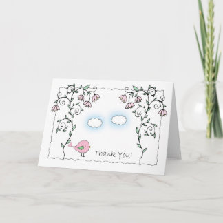 Simple Sweet Thank You Card Little Pink Bird