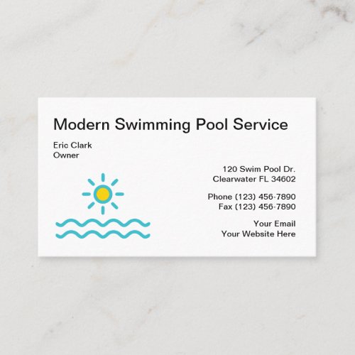 Simple Swimming Pool Service Business Card