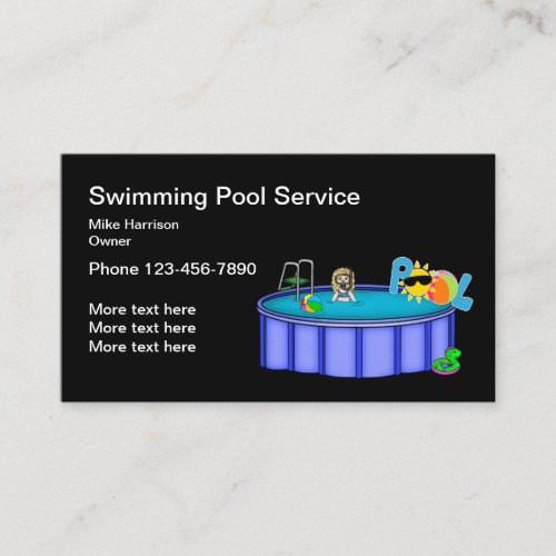 SImple Swimming Pool Services Business Card