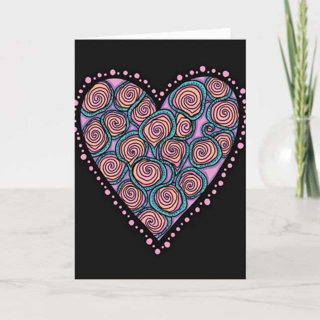Simple Swirl Heart Art Card (Front)