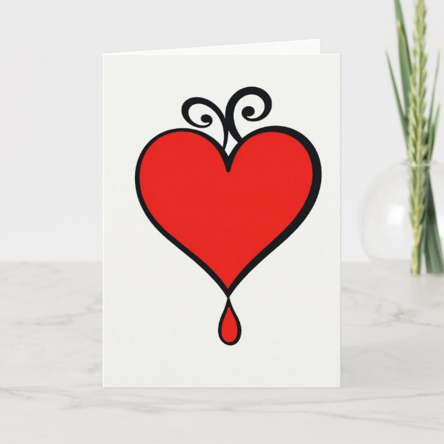 Simple Swirl Heart Drop Card (Front)