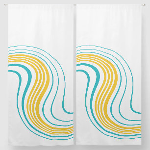 Simple Swirl - Turquoise and Yellow Blackout Curtains