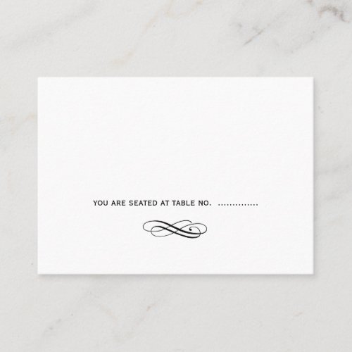 Simple swirl wedding escort guest seating card