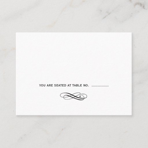 Customizable Simple swirl wedding escort guest seating card business card templates