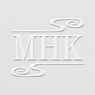 Simple Swirls Monogram Initials Embosser
