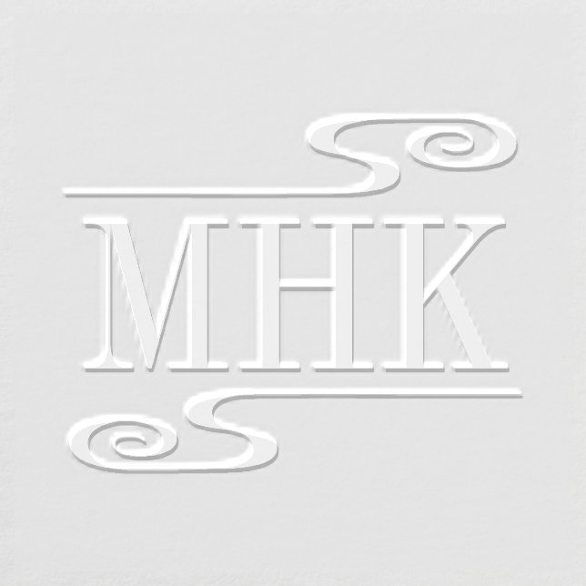 Simple Swirls Monogram Initials Embosser (Design)