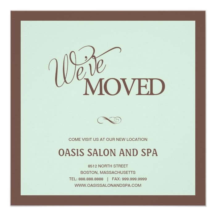 Simple Swirls Moving Announcement Custom Invitations