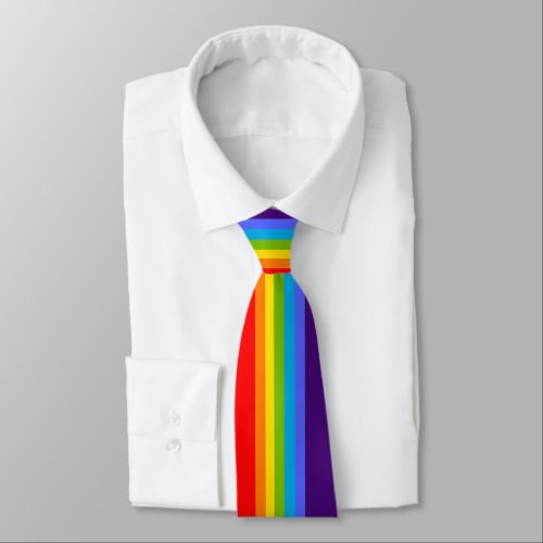 Simple  symetric rainbow custom name Elegant Gay Neck Tie