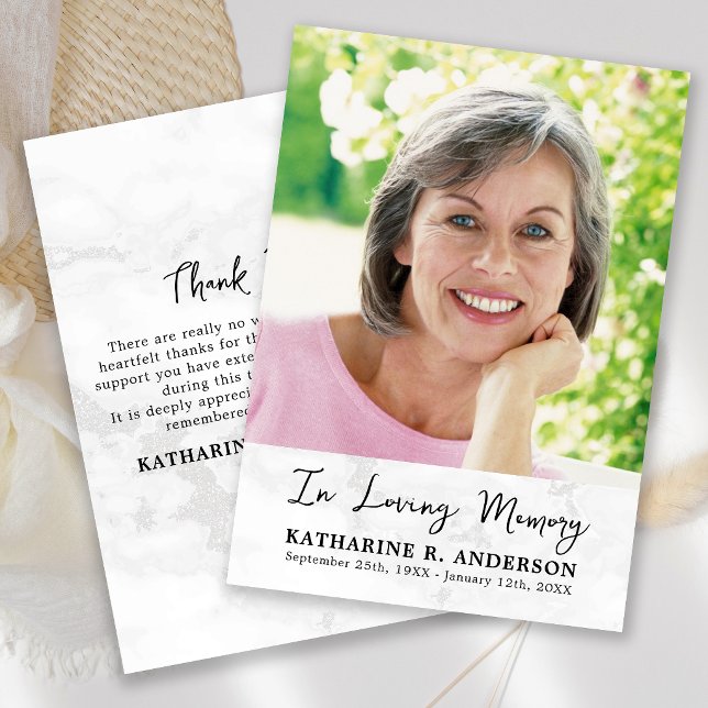 Simple Sympathy Custom Photo Memorial Funeral Thank You Card (Creator Uploaded)