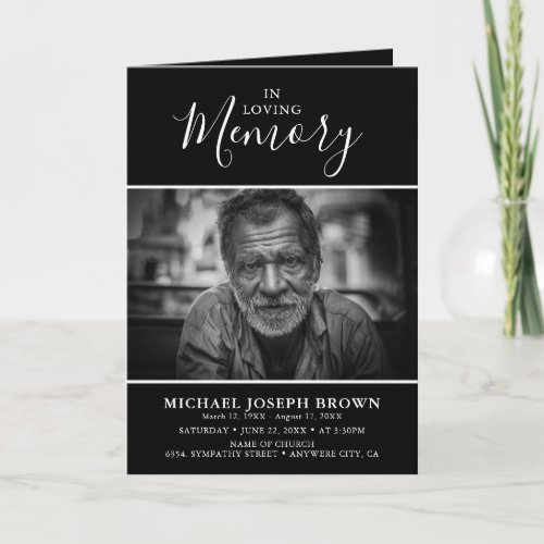 Simple Sympathy Photo Funeral Program